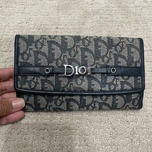 Christian Dior Bifold Monogram Wallet with unbranded chain